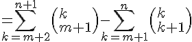 4$=\sum_{k=m+2}^{n+1}\(k\\m+1\) - \sum_{k=m+1}^{n}\(k\\k+1\)